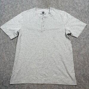 Weatherproof Shirt Men Size XL Gray 1/4 Button Tee Short Sleeves T-Shirt Casual